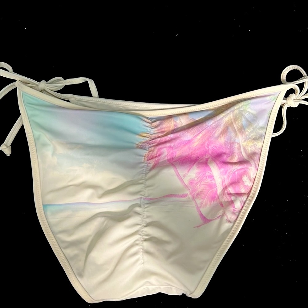 Pink Palm Trees String Bikini With Rhinestones - image 7